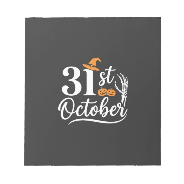 Bloco De Notas Design de chapéu de bruxa de abóbora de Halloween  (Frente)