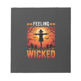 Bloco De Notas Design de Espantalho de Halloween Sentindo-se Malv