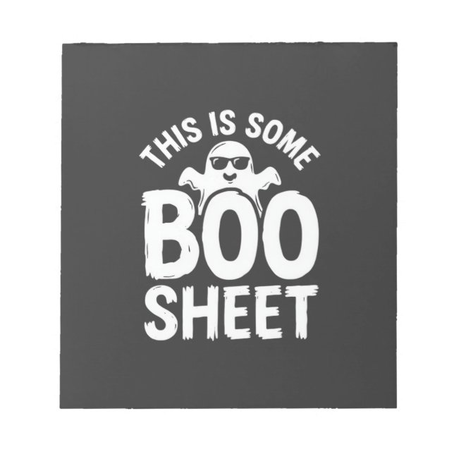 Bloco De Notas Design de Fantasma Folha Boo Halloween Engraçado_1 (Frente)