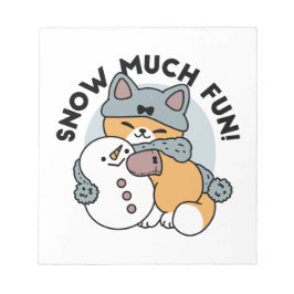 Bloco De Notas Design de Feriado de Inverno de Gato Muito Diverti