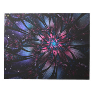 Bloco De Notas design de flor fractal abstrato.