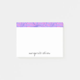 Bloco De Notas Design de Florais Rosa e Roxo