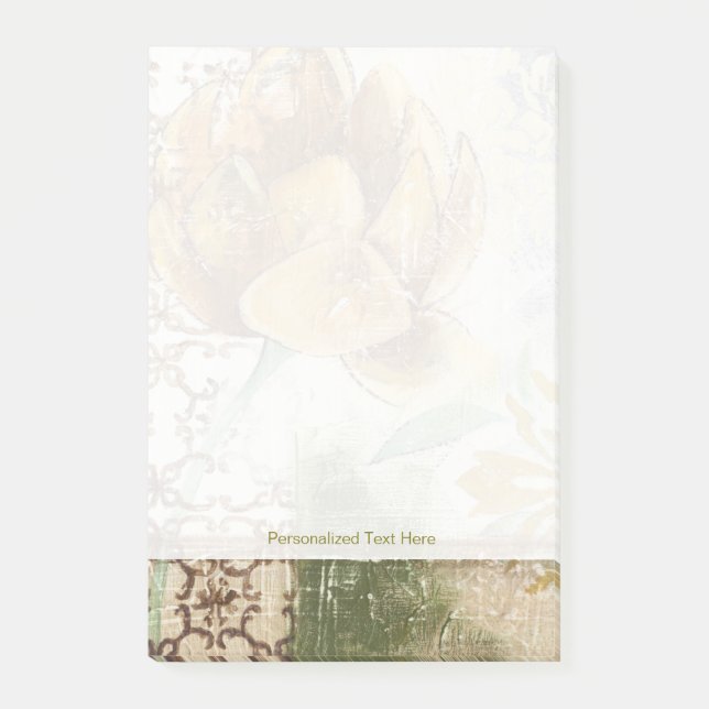 Bloco De Notas Design de Fresco Decorativo com Flor Global (Frente)