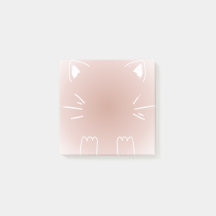 Design de gato com gradiente rosa pastel