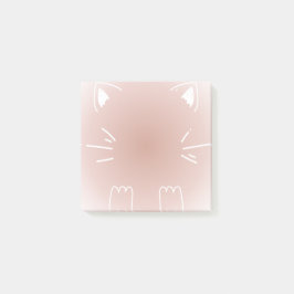 Bloco De Notas Design de gato com gradiente rosa pastel