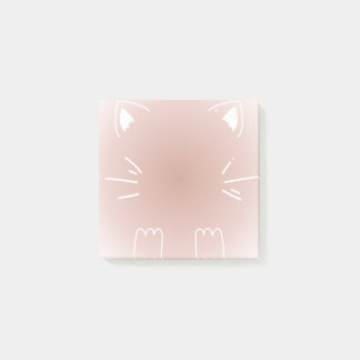 Bloco De Notas Design de gato com gradiente rosa pastel