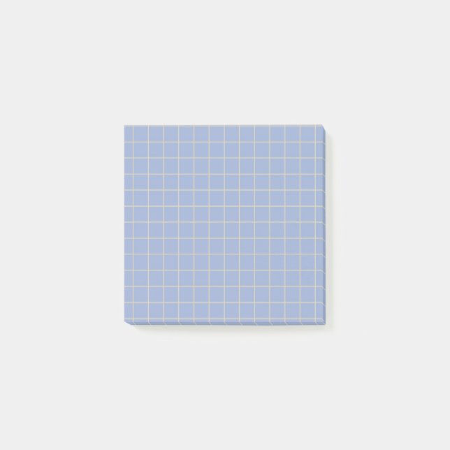 Bloco De Notas Design de Grelha Na moda de Padrão Verificado Roxo (Frente)