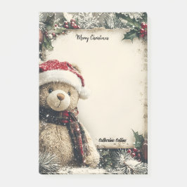 Bloco De Notas Design de ilustração do Urso de Teddy de Natal bon
