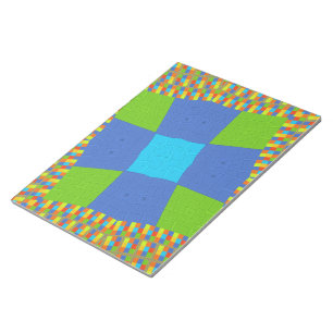 Bloco De Notas Design de Impressão de Arte Ciana Azul Belo e Belo