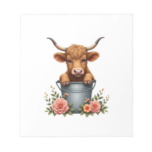 Bloco De Notas Design de Mercado de Flores de Vaca das Terras Alt