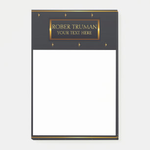 Bloco De Notas Design de ouro elegante azul luxuoso