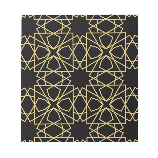 Bloco De Notas Design de Padrão Geométrico Islâmico (Frente)