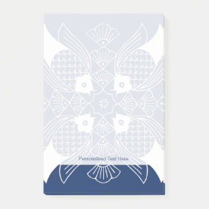 Bloco De Notas Design de Peixes Submarinos com Fundo Azul