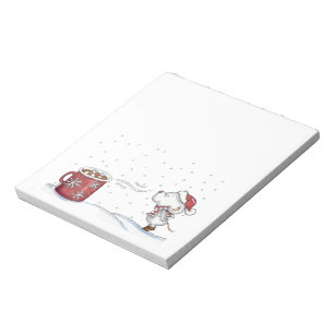 Bloco De Notas Design de rato desenhado com a mão, bonitinho, par