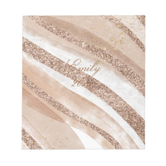 Bloco De Notas Design de rosa com brilho Dourado