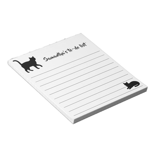 Bloco De Notas Design de Silhuetas de Animais Fofos - Gatos 1 (Inclinado)