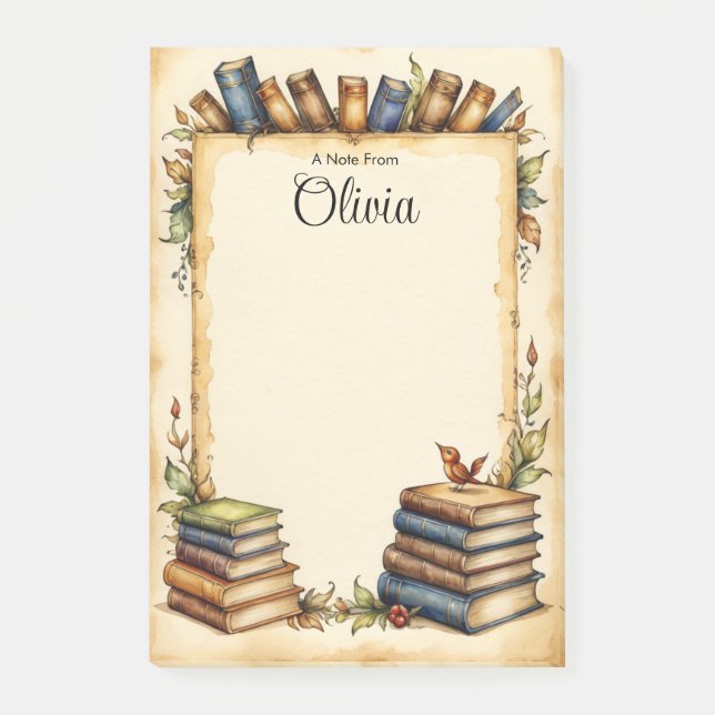 Bloco De Notas Design de Whimsical Personalizável (Frente)