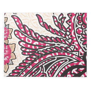 Bloco De Notas Design decorativa com vermelho vívido e alfinete