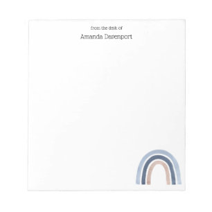 Bloco De Notas Design do Arco-Íris Azul e Pêssego