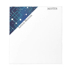 Bloco De Notas Design do Conselho do Circuito Azul e Branco Perso