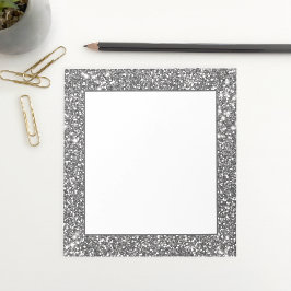 Bloco De Notas Design Falso com Textura de Brilho Cinza Prateado