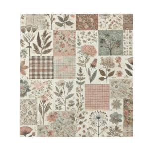 Bloco De Notas Design Floral com proteção de plástico cor-de-rosa