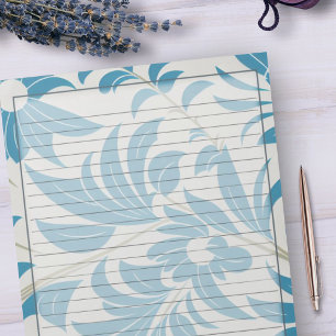 Bloco De Notas design Floral do Meio século Retro Turquesa 1950s