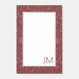 Bloco De Notas Design floral estilo oriental em vermelho escuro