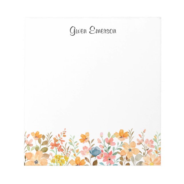 Bloco De Notas Design Floral recente (Frente)