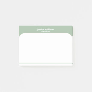 Bloco De Notas Design geométrica mínima esverdeada e branca