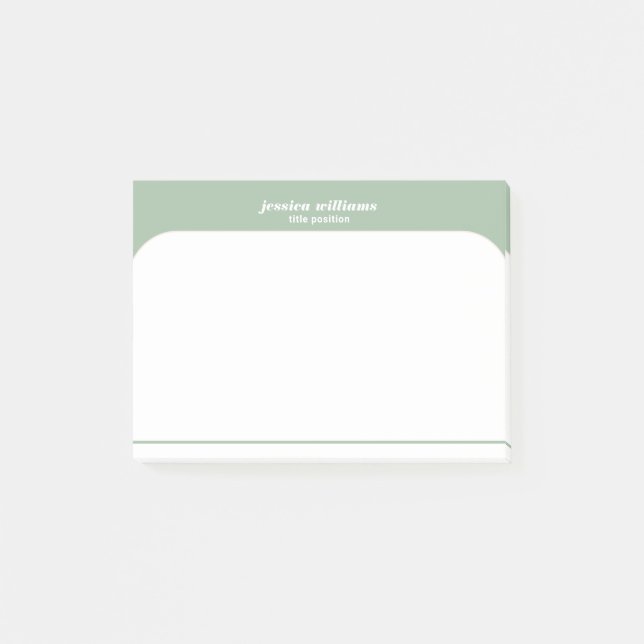 Bloco De Notas Design geométrica mínima esverdeada e branca (Frente)