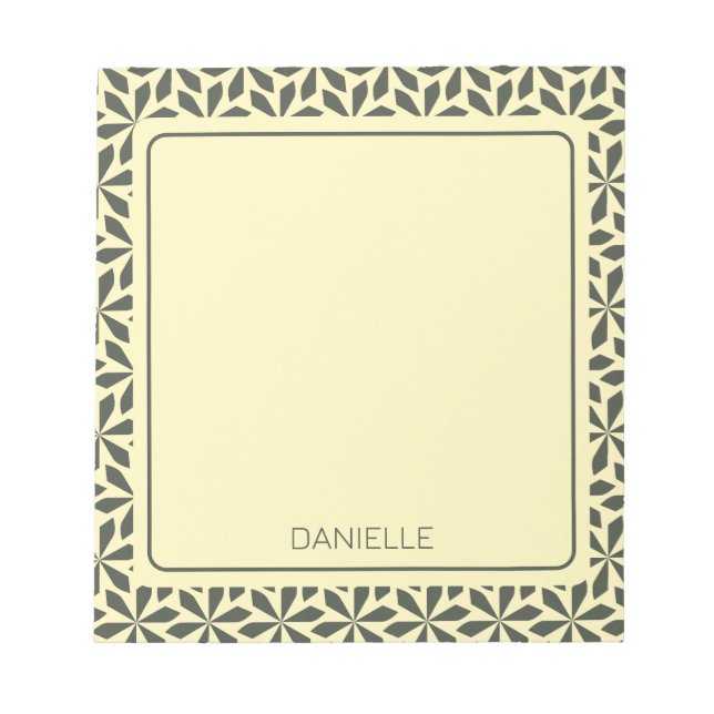Bloco De Notas design geométrico creme (Frente)