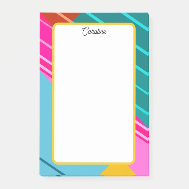 Bloco De Notas Design Gráfico Geométrico Colorido (Frente)