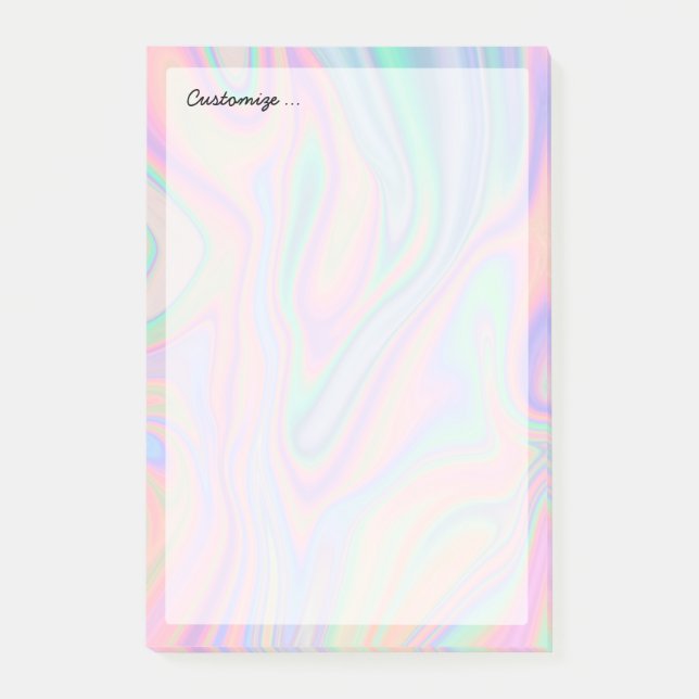 Bloco De Notas Design iridescente líquido da cor do unicórnio (Frente)