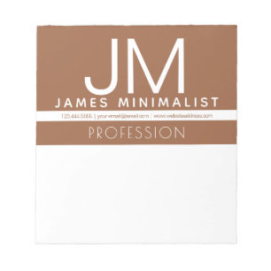 Bloco De Notas Design Minimalista Profissional Moderno Marrom e