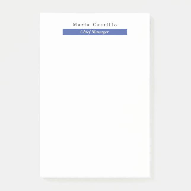 Bloco De Notas Design Mínimo Branco Azul Simples (Frente)