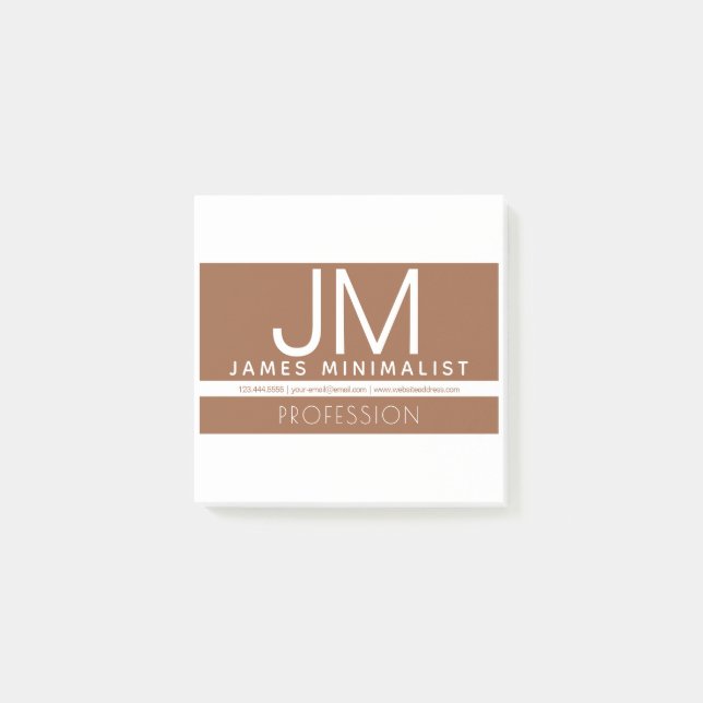 Bloco De Notas Design mínimo profissional moderno | Castanho e Br (Frente)