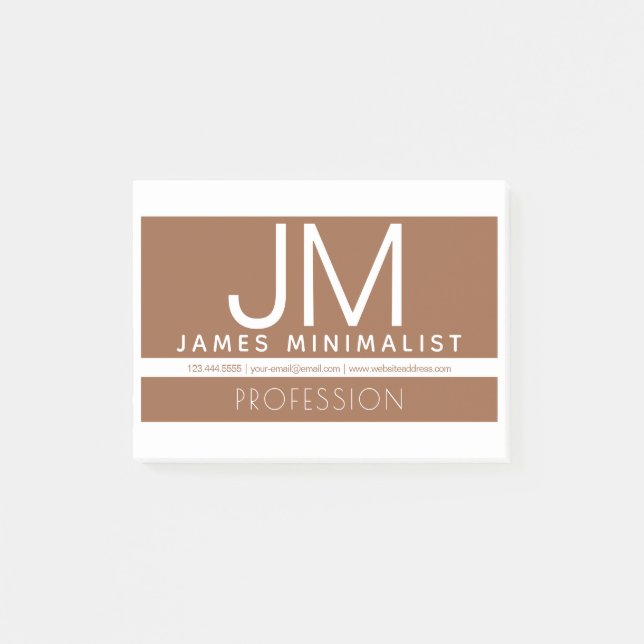 Bloco De Notas Design mínimo profissional moderno | Castanho e Br (Frente)