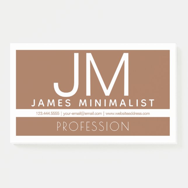 Bloco De Notas Design mínimo profissional moderno | Castanho e Br (Frente)