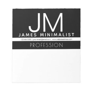 Bloco De Notas Design mínimo profissional moderno Preto & Branc
