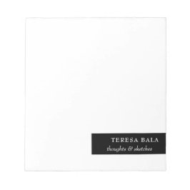 Bloco De Notas Design Moderno Minimalista Preto e Branco