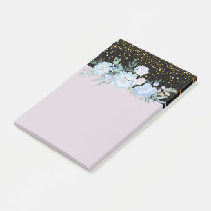 Bloco De Notas Design Own Blue Floral Business ou Event Stationer