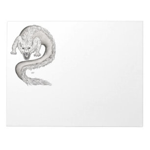 Bloco De Notas Design preto e branco do Wolfdragon