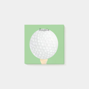 Bloco De Notas design verde e branco para golfe de golfe personal
