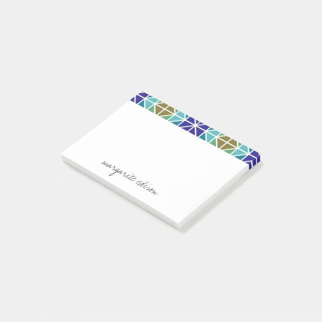 Bloco De Notas Design Verde-Teal-Roxo (Inclinado)