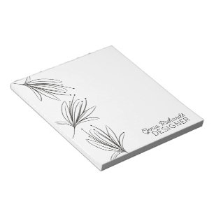 Bloco De Notas Designer de Flores Botânicas Minimalistas Lírio