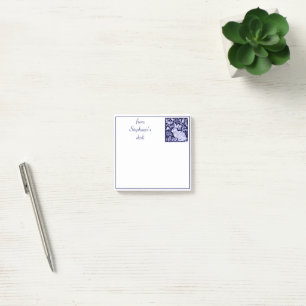 Bloco De Notas Desvio do Azulejo Coelho Branco e Azul Personaliza