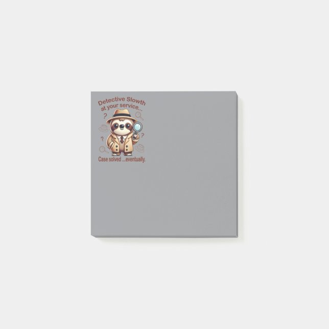 Bloco De Notas "Detetive Sloth" Sloth Private Eye (Frente)