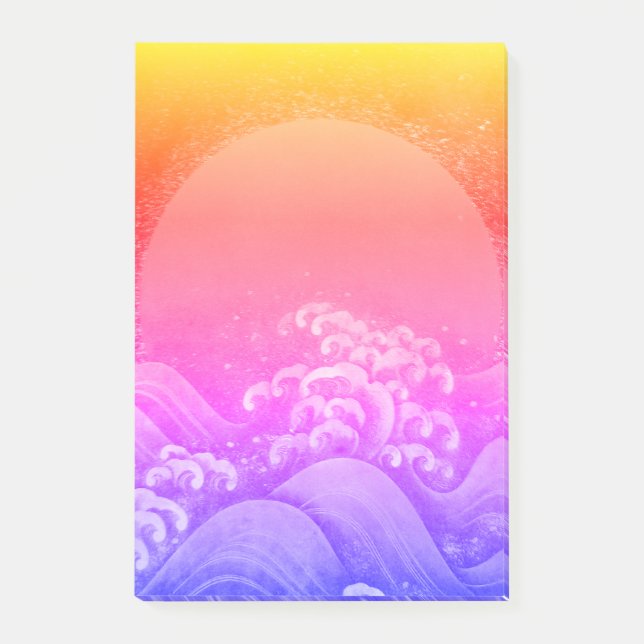 Bloco De Notas DEUSA DO SOL AMATERASU Rosa Amarelo Azul (Frente)