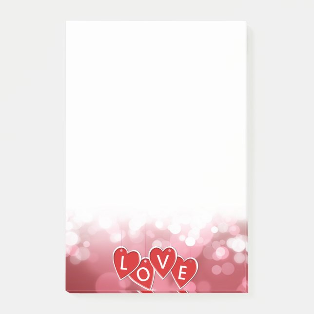 Bloco De Notas dia de os namorados Love Red Hearts (Frente)